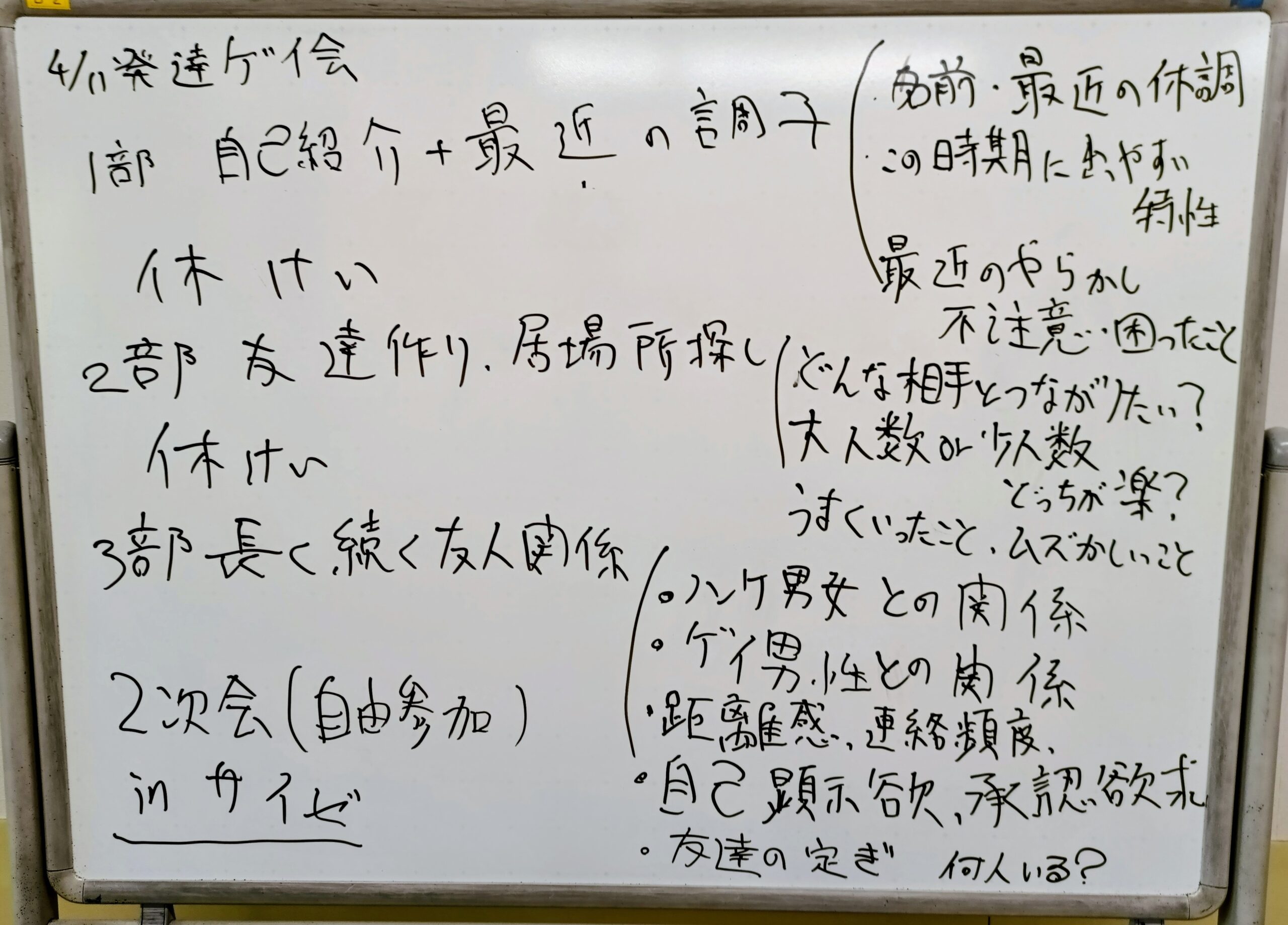 ４／１１発達ゲイ会