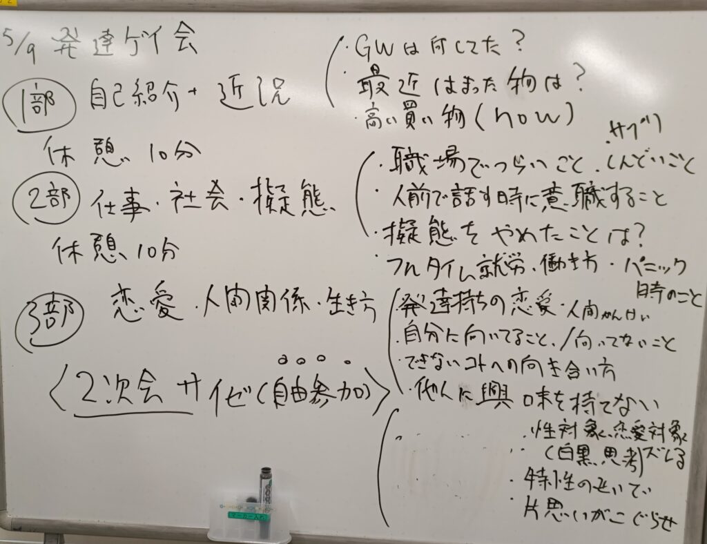ウェルカム発達ゲイ会 2026年5月9日
